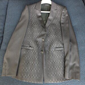 PRADA runway two-button blazer, black with grey pixelated leopard, runway size 1